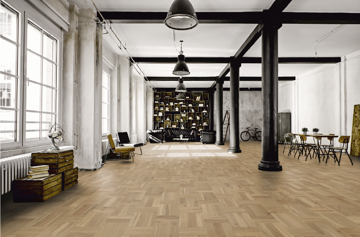 Berg & Berg Parkettgolv Ek Lönneberga Råträ Mattlack (Rutbräda)