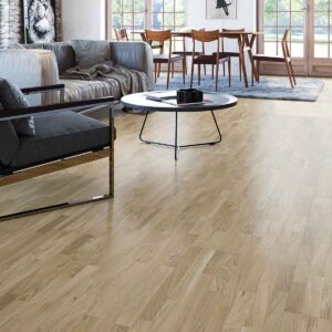 Wallmann Parkettgolv Ek 4-stav Designparkett Rustik Vit Mattlack